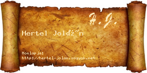 Hertel Jolán névjegykártya